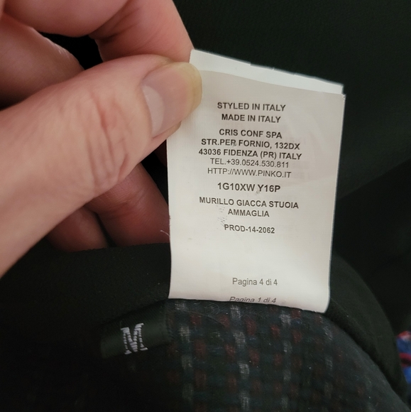 Pinko | NWOT Italian Multicolor Embellished Jeweled Fringe Tweed Jacket - Picture 7 of 15